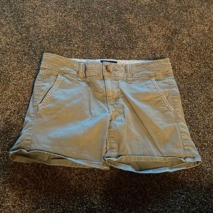 Green Khaki-Style Shorts
